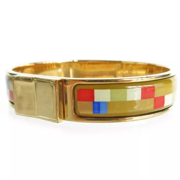 HERMES Clic ClacBangle Bracelet Gold / multicolor metal/enamel - Picture 3 of 8